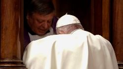 Францішак падчас споведзі. Ілюстрацыйнае фота