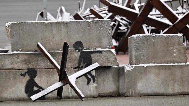 Kunstverk av Banksy. Kyiv 17. november 2022.