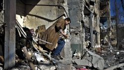 Zerstörte Häuser in Kramatorsk im Osten der Ukraine