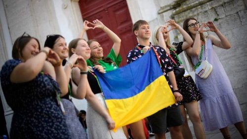 File photo of young Ukrainian pilgrims