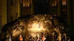 Die Krippe auf dem Petersplatz im letzten Jahr