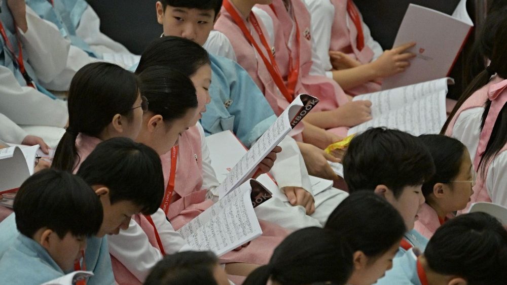 Падчас аўдыенцыі для прадстаўнікоў Міжнароднай федэрацыі Pueri Cantores