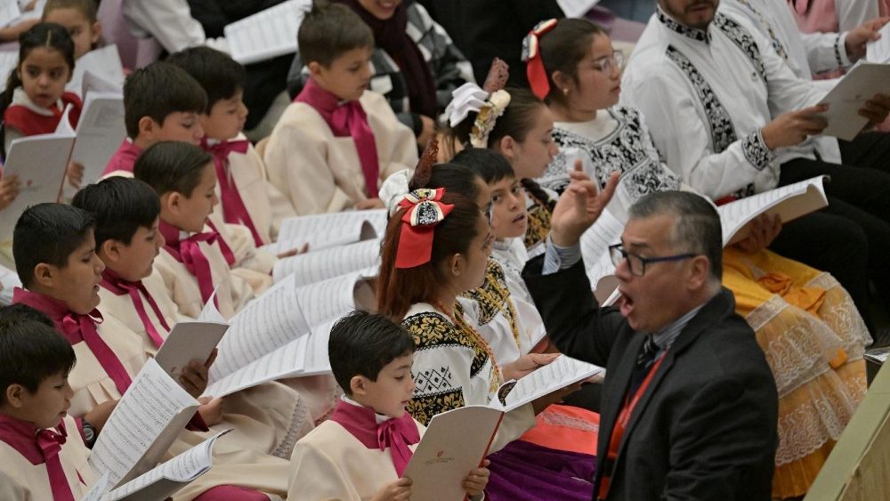 Падчас аўдыенцыі для прадстаўнікоў Міжнароднай федэрацыі Pueri Cantores