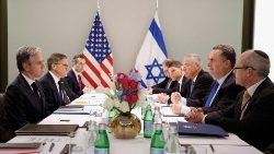 El encuentro entre Blinken y los dirigentes israelíes