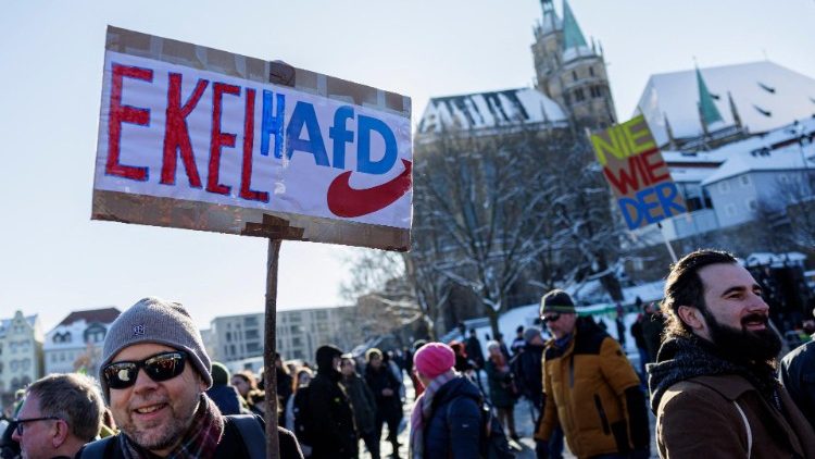 Demo gegen Rechtsextremisten in Erfurt, am 20. Januar