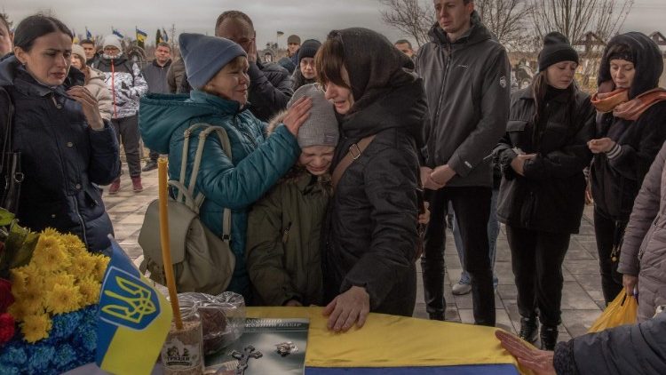 Pogrzeb żołnierza poległego pod Awdijiwką, Bucza, 24 lutego 2024 r.