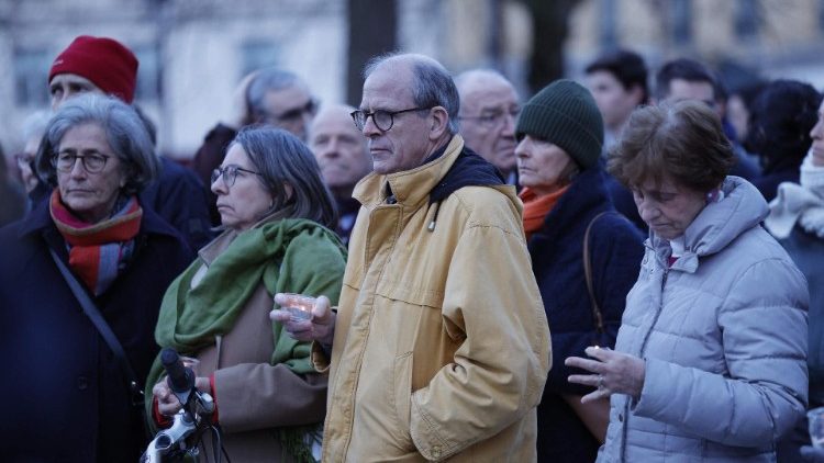 Abtreibungsgegner am Montagabend in Versailles