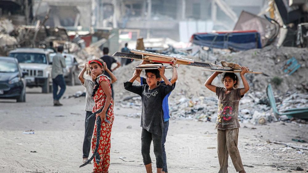 Em Gaza toda a população infantil está em estado de insegurança alimentar grave devido ao conflito em andamento (AFP)