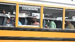 Freigelassene politische Häftlinge aus Nicaragua bei ihrer Ankunft in Guatemala Anfang September