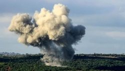 The site of an Israeli strike on the outskirts of the southern Lebanese village of Zibquin