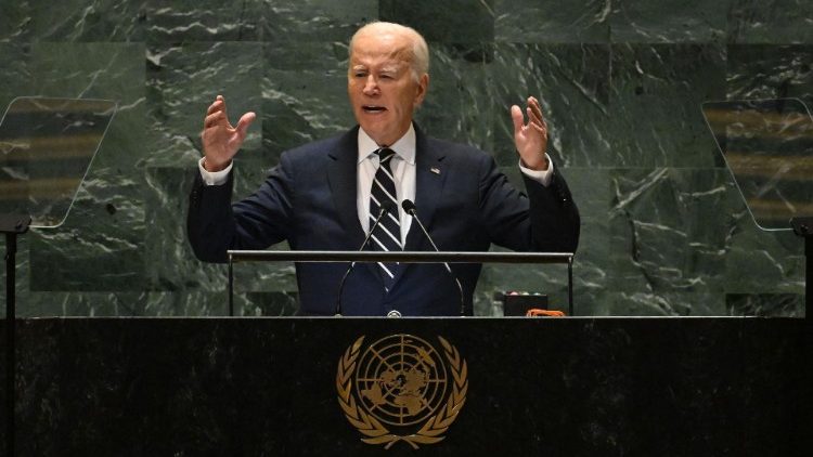 TOPSHOT-UN-DIPLOMACY-UNGA-BIDENL'intervento del presidente Usa Biden all'Assemblea generale dellOnu