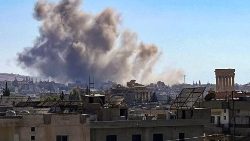 Smoke from an Israeli airstrike on Lebanon's eastern city of Baalbeck in the Bekaa Valley