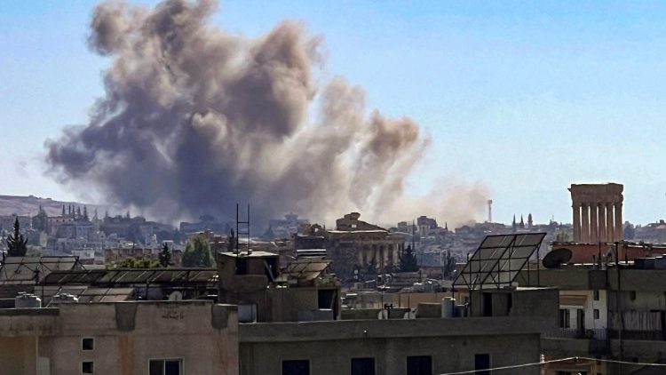 Smoke from an Israeli airstrike on Lebanon's eastern city of Baalbeck in the Bekaa Valley