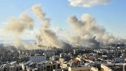 Una periferia del sur de Beirut tras ataques israelíes del 26 de noviembre