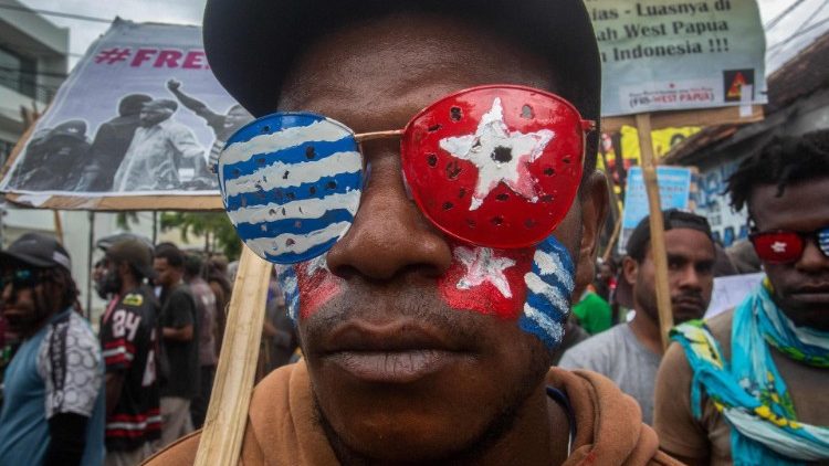 Papuanische Studenten bei einer Freiheitsdemonstration