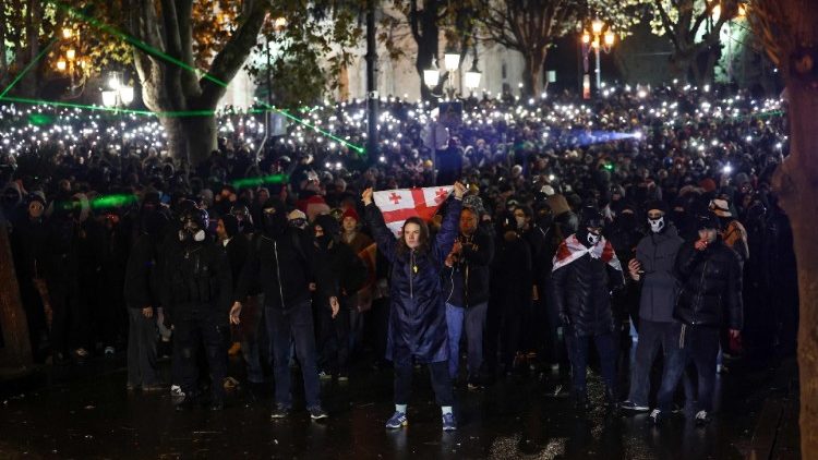 Nächtliche Proteste in Tiflis