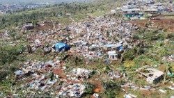 Une vue de Mayotte après le passage du cyclone Chido.