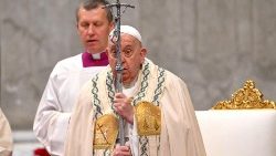 Францішак падчас літургіі ва ўрачыстасць святой Багародзіцы Марыі