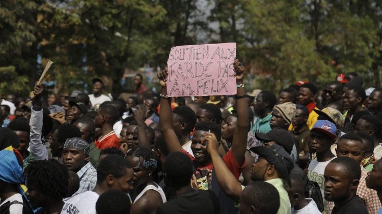 कांगो लोकतांत्रिक गणराज्य में हाल ही में हुई हिंसा के विरोध में  प्रदर्शन