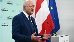 ÖVP-Politiker Stocker am Mittwoch vor der Presse