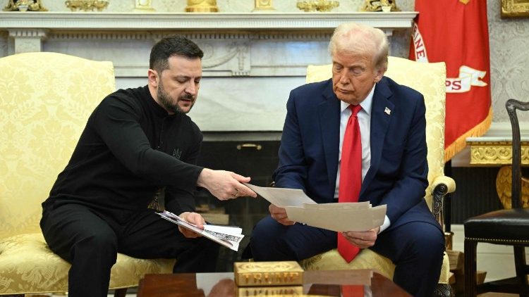 Un momento dell'incontro all Casa Bianca tra il presidente Usa Trump e il presidente ucraino Zelensky