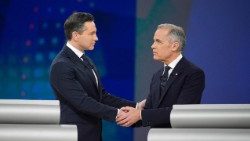 The two main contestants of Canada's Federal elections Conservative Leader Pierre Poilievre  and Canadian Prime Minister and Liberal Party chief Mark Carney.