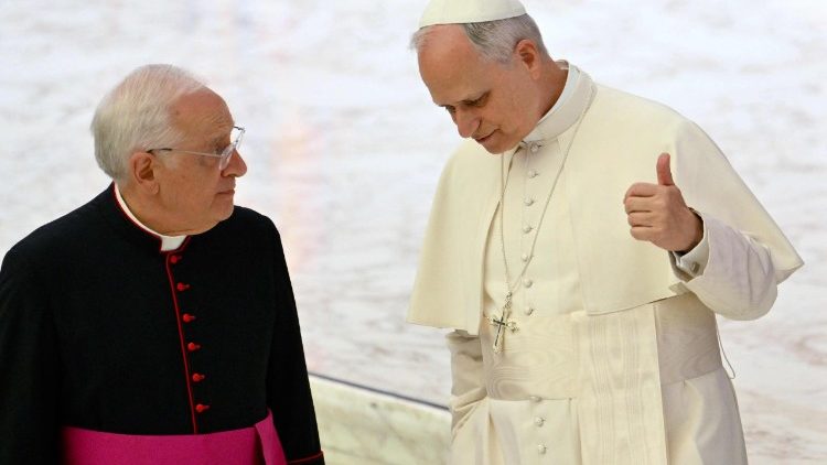 रोम के पुरोहितों से मुलाकात करते संत पापा लियो 14वें