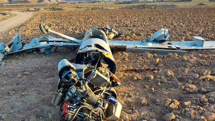 Nedskutt drone. (AFP PHOTO / HO / Iranian Army Media Office)