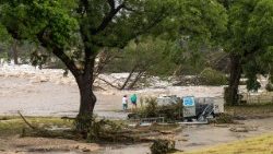 The flooded Guadalupe River in Texas