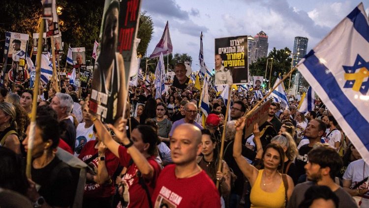 Un momento de las manifestaciones en Israel ayer 26 de agosto