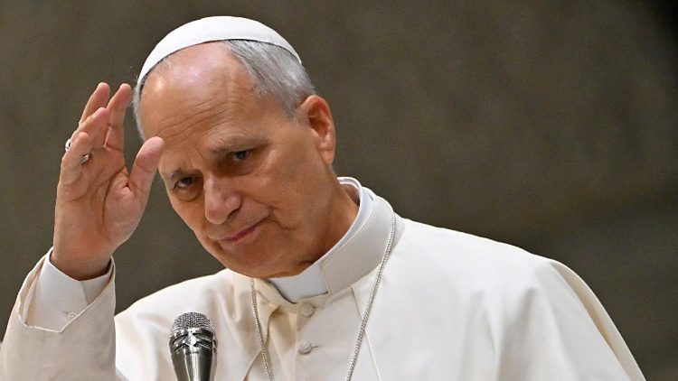 ലിയോ പതിനാലാമൻ പാപ്പാ അഭിവാദ്യം ചെയ്യുന്നു 