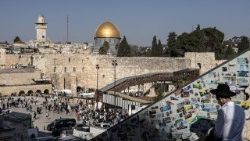 Blick auf Felsendom und Klagemauer in Jerusalem