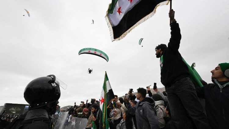 Syrians celebrate the 1st anniversary from the fall of Bashar al-Assad in Damascus