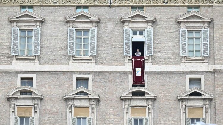 Pope Leo during his Sunday Angelus address