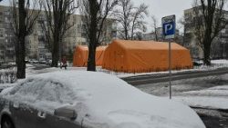 Notunterkunft für Kältebetroffene in Kyiv, Foto vom 22. Januar 2026