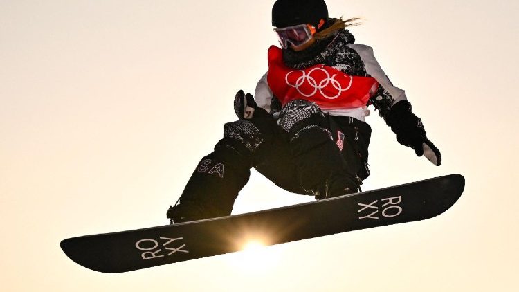 An Olympic athlete takes part in a practice session