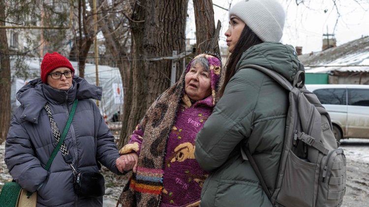 Verzweiflung bei den Bewohnern des zerst&ouml;rten Geb&auml;udes in Odessa