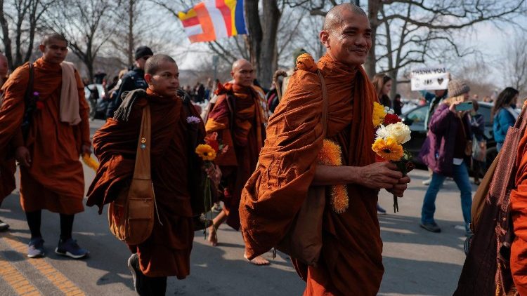 Buddhist Monks On "Walk For Peace" Reach Washington DC
