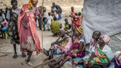 Desplazados en el campo de refugiados de Bor,  en el estado de Jonglei