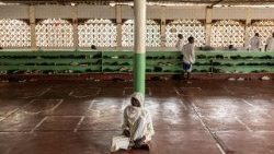 A Muslim worshipper during the first Friday prayers of Ramadan at the Al Maida Mosque Kibera in Nairobi 