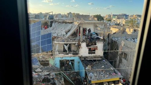 Et område i den palestinske flyktningleiren Ain al-Helweh i Libanon etter et israelsk luftangrep (8. mars 2026)