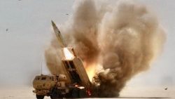 Roquette américaine tirée dans le cadre de la guerre contre l'Iran.