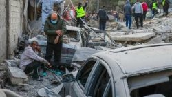 A devastação em Beirute, capital do Líbano, após um ataque israelense