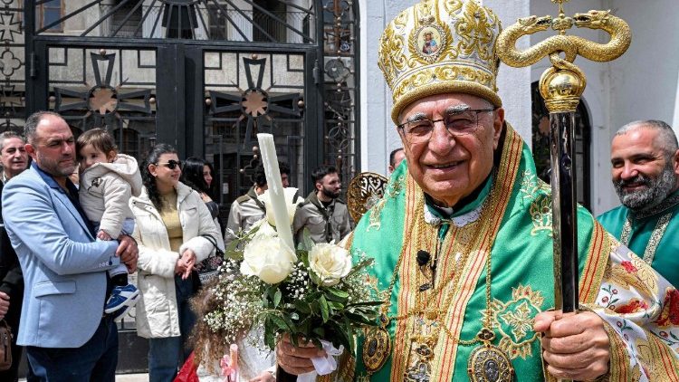 Патрыярх Юсэф Абсі ў Пальмовую нядзелю. Дамаск