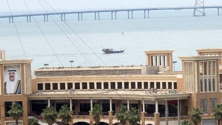 A fishing boat sailing in Gulf waters off Kuwait City