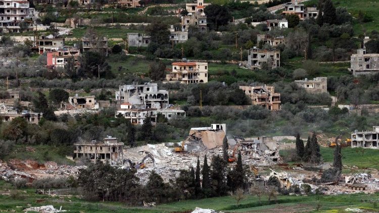 La destrucción en una aldea en el sur del Líbano