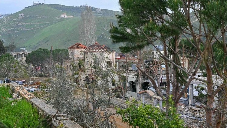 Zerstörte Häuser im Südlibanon an der israelischen Grenze