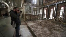 L'intérieur endommagé du palais historique du Golestan à Téhéran, 4 avril 2026.