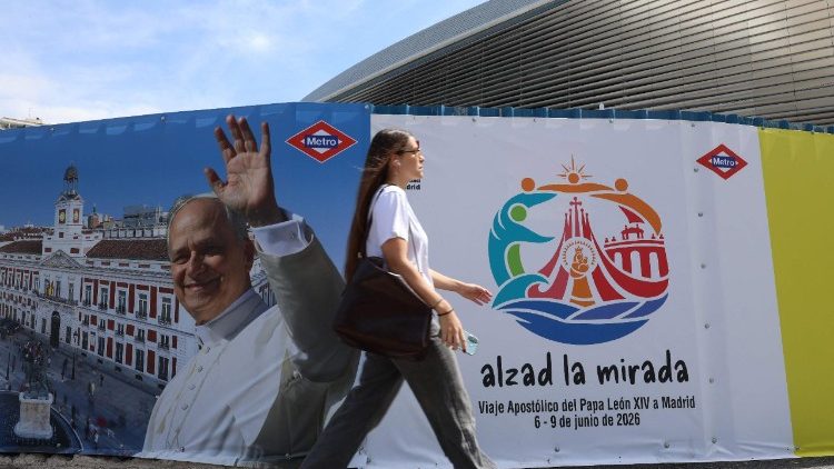 Banners and flags line the streets of Spain