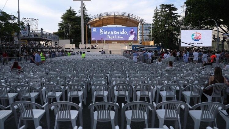 The stage and set-up for the Pope's prayer vigil 